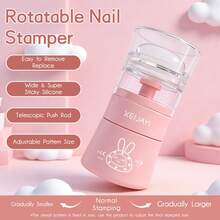 Retractable Nail Stamper - For DIY Nail Decoration With French Manicure Stamping And Nail Polish Transfer Printing - Pink - View 1