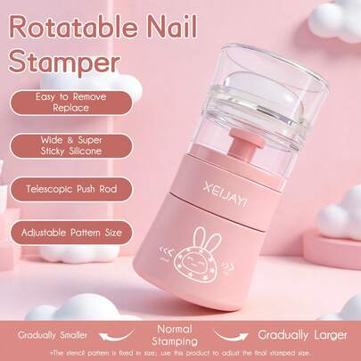 Retractable Nail Stamper - For DIY Nail Decoration With French Manicure Stamping And Nail Polish Transfer Printing