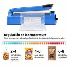 Selladora de bolsas compacta para cocina y negocios que mantiene tus alimentos organizados y bien cerrados mientras optimiza tu espacio y te ayuda a conservar mejor cada producto del día a día. - Azul - Ver 2