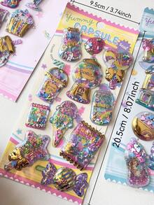 Shiny Bubble Stickers, 3D Embossed Foil Stickers, Dreamy Colorful Candy Stickers For Decorating Phone Cases, Water Bottles, Scrapbooking, Sticker Swapping - Multicolor - View 10