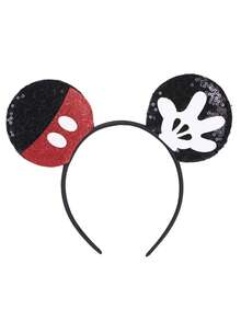 1 chiếc băng đô hình bàn tay chuột Mickey của Disney, băng đô ngón tay đính kim sa hình chuột Mickey - Phụ kiện đội đầu cho bữa tiệc ngày lễ, đạo cụ chụp ảnh vui nhộn, phụ kiện công viên giải trí, thích hợp cho tiệc sinh nhật và lễ Phục sinh, kèm kẹp tóc hình nơ hoạt hình dễ thương, phụ kiện trang phục công chúa, thích hợp cho người hâm mộ Disney. - Băng đô hình chuột Mickey - Xem 2