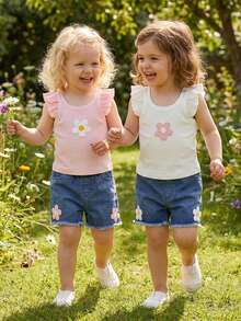Young Girls Tank Top Co-Ords - 粉色 - 查看 5