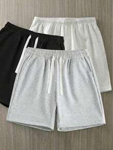 1 chiếc quần short dệt kim nam kiểu dáng thường ngày, phong cách thể thao thời trang, thích hợp mặc đi biển, đa năng và thoải mái cho mùa hè, có nhiều màu sắc cho cả nam và nữ. - Màu Xám nhạt - Xem 3