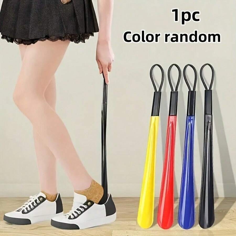 1pcs An Extra-Long Flexible Plastic Shoehorn, 18.9 Inches Long, Suitable For Various Types Of Shoes, No Need To Bend Over! - 1 Item (random Color) - View 1