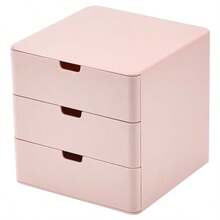 3-Drawer Vanity Organizer Compact Storage Organization Drawers Small Size Pinkgtt - Pink - View 1