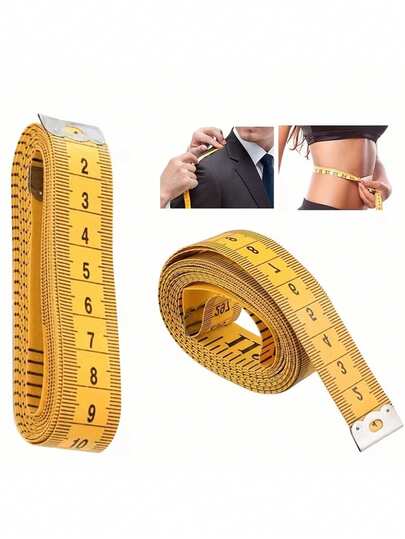 1pc Flexible Metal Sewing Ruler With Dual Markings, Bright Yellow Body, Suitable For Sewing, Fabric And Garment Alteration. Triple Scale Tailor Measuring Tape, Dual Markings (Inch And Centimeter), Durable And Easy To Read, Essential Sewing Tool, Widely Used Sewing Accessory In 195 Countries, Fashion Designer Tool