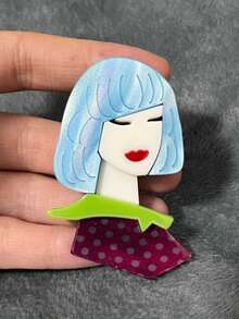 1pc Fashionable Girls Acrylic Brooch - A - View 9