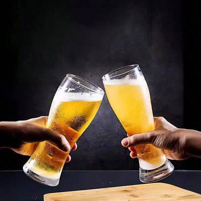 Large Capacity Waist-Shaped Glass Beer Mug, Suitable For Home, Bar And Commercial Use, Reject Ordinary Beer Cups! Waist Design, Drink With The "Waist" Attitude Of Young People
