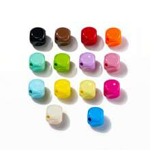 10mm Macaron Acrylic Diagonal Cut Square Beads DIY Mobile Phone Chain Necklace Bead Accessories Wholesale - Multicolor - View 2