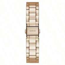 GUESS Women's Quartz Watch, Rose Pink Quartz Movement, Stainless Steel Strap, 50M Water Resistant, Suitable For Daily Wear, Parties, And Birthday Gifts - GW0308L3 - White + Brown Strap - View 7