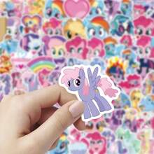 MY LITTLE PONY 100张/套创意贴纸，适合青少年和成人作为DIY派对礼物，可用于水瓶、手机壳、电脑、笔记本电脑、滑板、自行车、派对用品、DIY手工材料、多包装贴纸、粉丝周边产品、色彩缤纷的设计、奇幻主题 - 彩色 - 查看 3