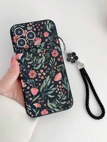 花朵图案单件装打孔边缘碎花彩绘加厚防摔彩绘手机壳，配有装饰编织腕带，兼容 16/11/16pro/16plus/16promax/16e/15Promax/13/14/12/XS/XR/7G/8P、Galaxy S25/S25PLUS/S25 Ultra/A16/A36/A26/A56/A50/A12/A32/A52/A72/A51/A21S/A13/A14/S24/S24PLUS/S24Ultra、S22/A52/A53/A54/A55、11/12Pro/12/12X/13Pro/14Pro/15Pro 等机型。 10/9/Note9/12c/Note11pro/Note8Pro - 彩色 - 查看 4