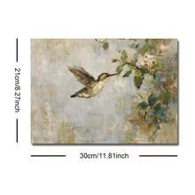 1幅带框/不带框复古蜂鸟春季植物帆布海报，古董鸟类风景乡村风格墙面艺术印刷品，农舍田园风装饰复古画，适用于公寓、客厅、卧室、现代家居装饰 - A - 查看 9