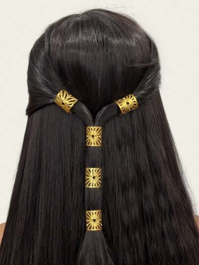 5 pièces Grands chouchous creux dorés, pinces à cheveux vintage dreadlocks, accessoires capillaires uniques, convenant pour un port quotidien et fait main