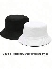 2pcs Unisex Bucket Hat, Beach Sun Hat, Fishing Hat, Suitable For Men, Women, Teens, UPF 50, Foldable, Summer Travel Beach Sun Hat, Reversible - Multicolor - View 8
