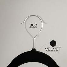 10-Pack Plush Clothes Hangers, Velvet Hangers,Luxurious, Traceless, High-Load-Bearing Wardrobe Hangers, Suitable For Clothing Storage In Bedrooms, Balconies, And Bathrooms, And Can Be Used To Hang Shirts, Coats, Dresses, Pants, Etc. - 黑色(加厚升級款) - 查看 7