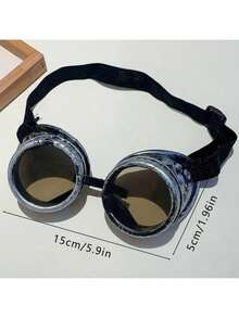 1件复古朋克蒸汽朋克风格护目镜面具服装道具，适用于万圣节，注意：由于光线和显示器差异，颜色可能略有不同。 - 彩色 - 查看 10