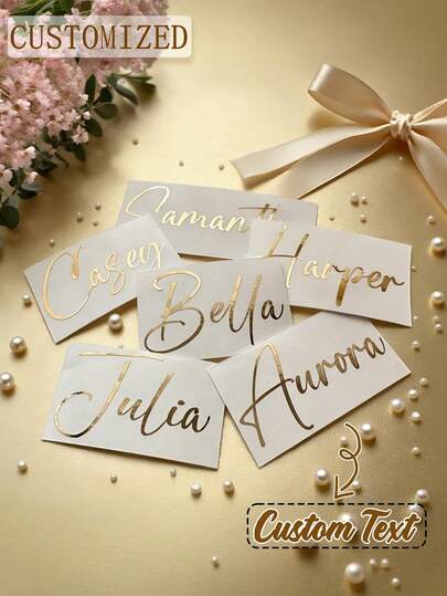 Personalized Custom Name Stickers | Waterproof Vinyl Decals, Creative Handwritten Artistic Lettering For Wedding Bridesmaid Gifts, Birthday Party Decorations | Suitable For Car Body, Hood, Windows, Shopfronts, Scooters, Helmets & More – Customizable Team Names, Event Decor, Party Favors, Stylish Lettering, Handwritten Design, Adhesive Labels, Durable Stickers, Decorative Stickers, Personalized Labels, Party Organizers, Wedding Planners