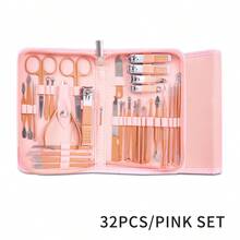 32/44pcs Black Nail Care Set, With Portable Zipper Case, Nail Clipper, Nail File, Ear Pick, Face & Hand Care Tools, Gift For Family & Friends - Multicolor - View 9