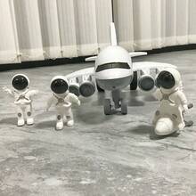 大型白色客机火箭发射站 + 3 名宇航员，玩具航天器模型，新年节日礼物，太空火箭飞机宇航员玩具套装，儿童男孩，新年礼物，生日礼物 - 白色 - 查看 9