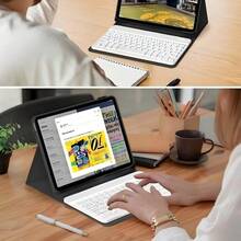 TenYide This Keyboard Case Is Compatible With IPad/MatePad/Honor Pad/Mi IPad/Tab/ GalaxyTab And Other Devices. It Is Slim And Lightweight, With A Built-In Stand. The Thin Design Is Compatible With Ipad 10th Generation (2022 Model)/11th Generation (2025 Model) (A16 Chip) 10.9 Inch, As Well As IPad 5th/6th Generation/Air 1/Air 2 9.7 Inch. It Also Fits IPad Air 4/Air 5/6/11 10.9 Inch/7th/8th Generation. - Black - View 2