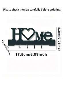 1 móc treo chìa khóa HOME gắn tường, giá để đồ lối vào có móc, không cần khoan, trang trí nhà cửa cho phòng khách - Nhiều màu - Xem 5