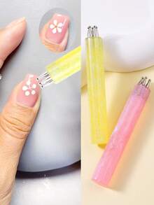 1/2英寸美甲笔，无味亚克力星空手柄，花瓣图案美甲珠笔，DIY绘画笔，美甲用品，美甲沙龙家用工具 - 彩色 - 查看 10