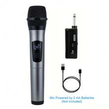 1pc Gray Wireless Microphone, Widely Compatible - View 2