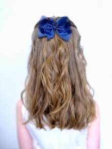 1pc Oversized 6-Inch Satin Bow Hair Clip, Alligator Clip Suitable For Girls & Teenagers Back To School - Multicolor - View 5