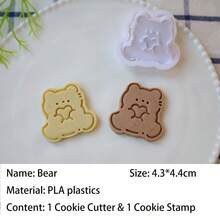 3Pcs Easter Rabbit Bear Cat Cookie Cutter Mold Heart Valentine's Day Biscuit Stamp Icing Cookie Plastics Kitchen Baking Items Back To School - View 16