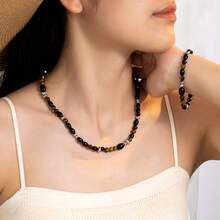 1条时尚串珠手链，百搭通勤不锈钢圆形串珠手链 - 手鍊 - 查看 2