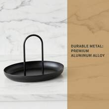 Serving Tray Metal Round Portable Table Top Storage Tray Style With Handle - Multicolor - View 9