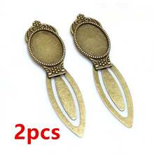 2pcs Craft Bookmark Blank Base Tray Bezel Fits 18x25mm Oval Cabochons DIY Jewelry Making Accessories Findings - Bookmark Base - View 28