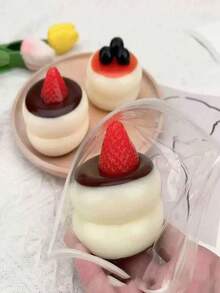 Strawberry & Blueberry Souffle Cream Squishies, Realistic Cake Squishy Stress Relief Toy, Perfect Gift For Holidays, Birthdays, And Parties - View 3