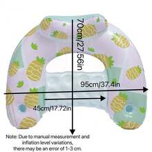 1个U型充气躺椅，水果主题，草莓和菠萝元素，带杯架，PVC材质，适合水上活动、泳池、海滩、主题派对，充气水上漂浮物，泳池充气漂浮床，充气泵需另行购买。 - 水果U型躺椅 - 查看 11