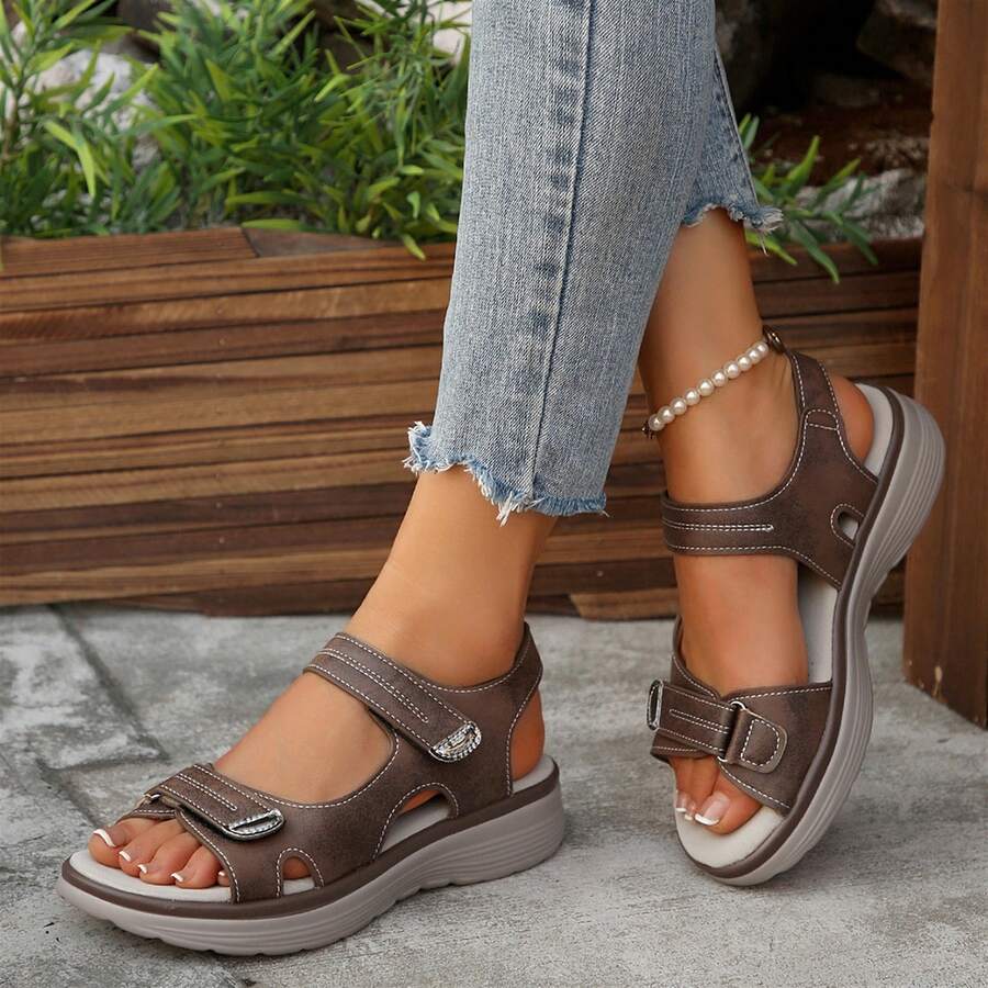 Breathable Sandals For Women Flat Thong Style Summer Slides Beach Pool Comfort - 9652 Brown - View 1