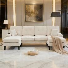 Beige + Linen + 4 Seat + Foam