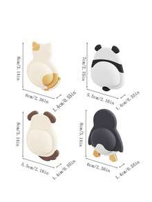 1pc/4pcs Cartoon Anti-Collision Soft Rubber Door Handle Bumper Pad, Cabinet Door Shock Absorber, Fridge Door Stopper - A - View 3