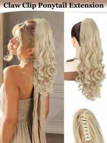 Ponytail Extension Long Wavy Claw Clip Ponytail For Women, 20 Inch Synthetic Hair Extension, Natural Looking Heat Resistant Fluffy Hairpiece - Multicolor - View 15