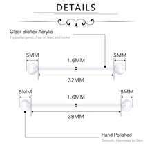 Clear Piercing Retainers Set Bioflex Clear Nose Lip Labret Stud Septum Hoop Eyebrow Tongue Belly Button Piercing Ear Earring Cartilage Plastic Industrial Retainer - Clear - View 9