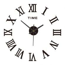 Acrylic Wall Clock, Vintage Roman Numeral & Pointer Design, Asymmetrical Shaped Panel, DIY Decor Easy Installation (No Tools Required), Suitable For Office And Other Spaces - 1PC - View 17