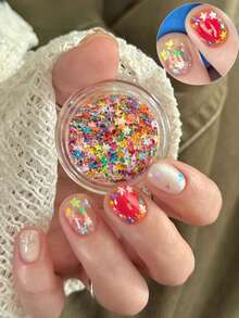 Y2K Style Japanese Nail Art Decorations, Colorful 3D Pentagram Design, Cute & Versatile, Fashionable Artistic Accessories Suitable For Parties, Valentine's Day, Dates, Trips, DIY Nail Art Decorations, Nail Supplies Nails - Multicolor - View 2