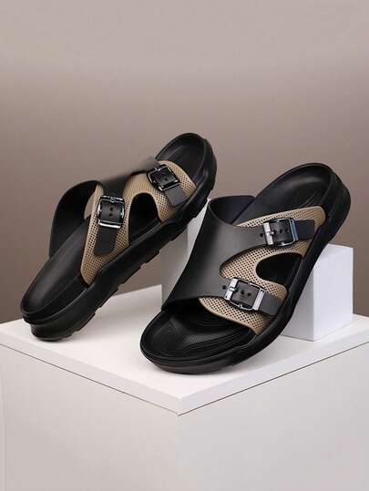 Adjustable Strap Lightweight Casual Slippers, Suitable For Outdoor Wear In Summer