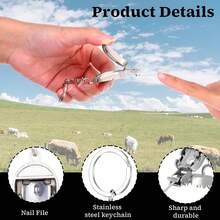 Móc khóa bấm móng tay mini gấp gọn - Kìm cắt móng tay siêu nhỏ gọn bằng thép không gỉ, bộ dụng cụ cắt móng tay du lịch cho nam và nữ, dụng cụ chăm sóc cá nhân bỏ túi, vật dụng thiết yếu ngoài trời. - Nhiều màu - Xem 6