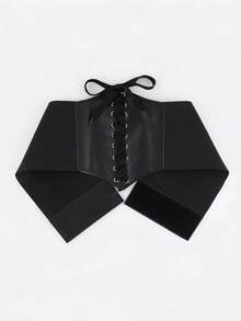 Đai eo co giãn cho nữ với mép chống cuộn, làm phẳng bụng, dây điều chỉnh eo, phụ kiện thời trang, phụ kiện đai nịt eo mặc hàng ngày, cosplay, tiệc, sự kiện, thắt lưng đen vintage, quần áo tập gym, thiết bị tập luyện giảm cân cho nữ - màu đen - Xem 8