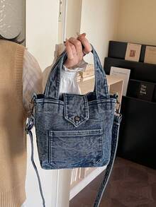 1pc Small Crossbody Bag, Shoulder Bag, Handbag, Multi-Purpose Mini Bag Suitable For Outing, Travel, Shopping, Vacation, Can Fit Smartphone - Blue - View 5