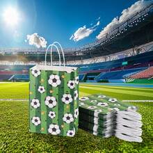 12pcs Football Themed Party Gift Bags, Football Party Snack Bags, Football Print Paper Gift Bags - 59-green - View 6
