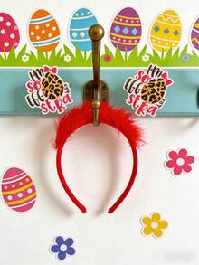 1pc Rabbit, Chicken, Letter, Leopard Print Cute Party ABS Plastic Easter Headband - Multicolor - View 3