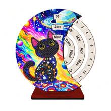 3D钻石艺术万年历套装 木质DIY手工钻石艺术日历 旋转钻石画日历 成人款 - 多色 - 查看 16