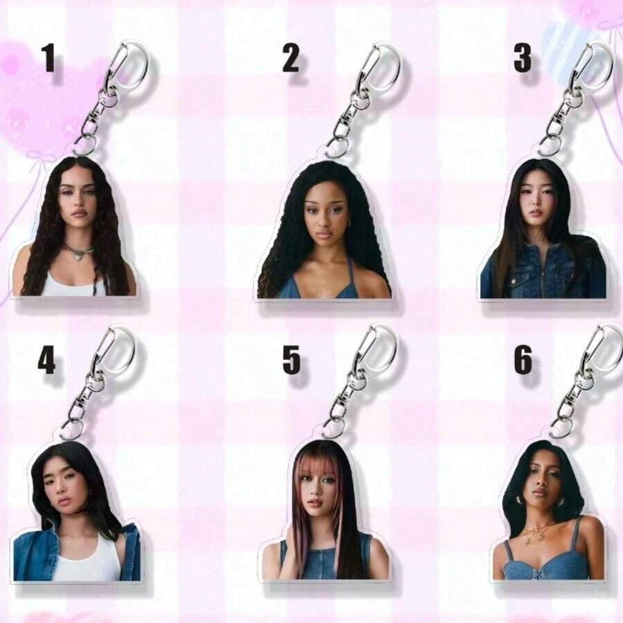KATSEYE Girl Group Merchandise - MANON Pendant, MEGAN Bag Charm, DANIELA Keychain - Multicolor - View 1